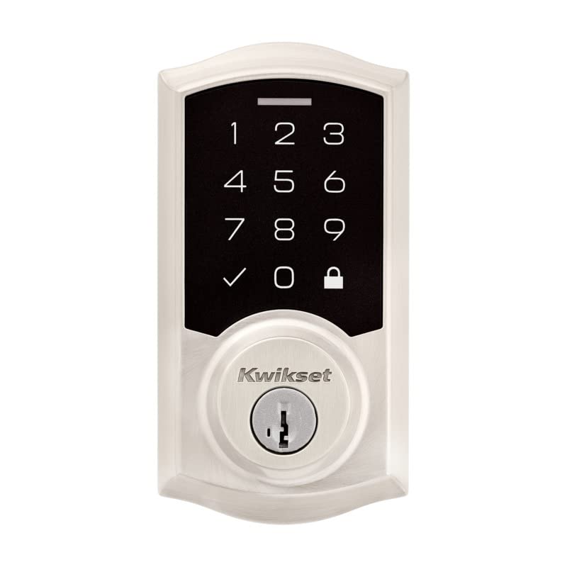 Kwikset SmartCode 270 Keyless Electronic Touchpad Deadbolt, Auto Door Lock, SmartKey Re-Key Security, Satin Nickel