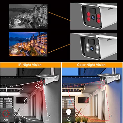 LMMDDP Solar Camera Card Outdoor Battery Powered Security IP Cameras 1080P Night Radar Detection