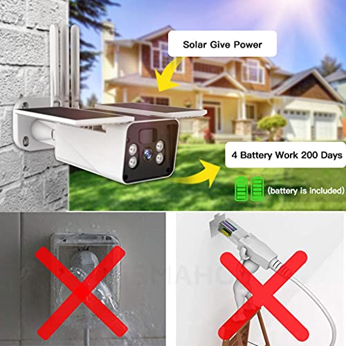 LMMDDP Solar Camera Card Outdoor Battery Powered Security IP Cameras 1080P Night Radar Detection