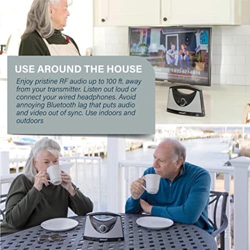 SEREONIC Portable Wireless TV Speakers for Smart TV - Ideal for TV Watching Without The Blaring Volume - Wireless Speakers for TV Designed for Hard of Hearing, Elderly, and Seniors - 100ft Range