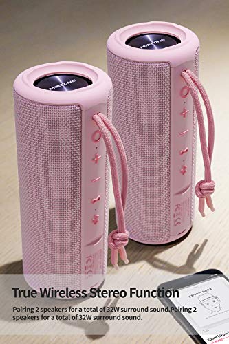 MIATONE Outdoor Portable Bluetooth Speakers Wireless Speaker Waterproof - Pink