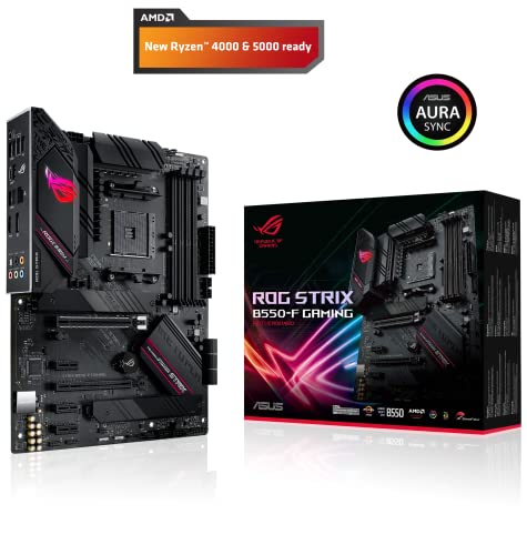 ASUS ROG Strix B550-F Gaming AMD AM4 Zen 3 Ryzen 5000 & 3rd Gen Ryzen ATX Gaming Motherboard (PCIe 4.0, 2.5Gb LAN, BIOS Flashback, HDMI 2.1, Addressable Gen 2 RGB Header and Aura Sync)