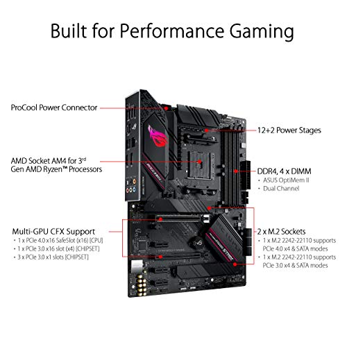 ASUS ROG Strix B550-F Gaming AMD AM4 Zen 3 Ryzen 5000 & 3rd Gen Ryzen ATX Gaming Motherboard (PCIe 4.0, 2.5Gb LAN, BIOS Flashback, HDMI 2.1, Addressable Gen 2 RGB Header and Aura Sync)