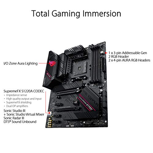 ASUS ROG Strix B550-F Gaming AMD AM4 Zen 3 Ryzen 5000 & 3rd Gen Ryzen ATX Gaming Motherboard (PCIe 4.0, 2.5Gb LAN, BIOS Flashback, HDMI 2.1, Addressable Gen 2 RGB Header and Aura Sync)