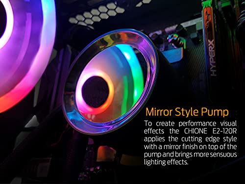 ZEUS GAMDIAS CPU Liquid Cooler 240mm RGB for Gaming PC, Computers with 2 Dual Ring RGB Fans, AIO Lighting Cooling Kit, All-in-One CPU Water Cooler with Radiator, Remote and Hub