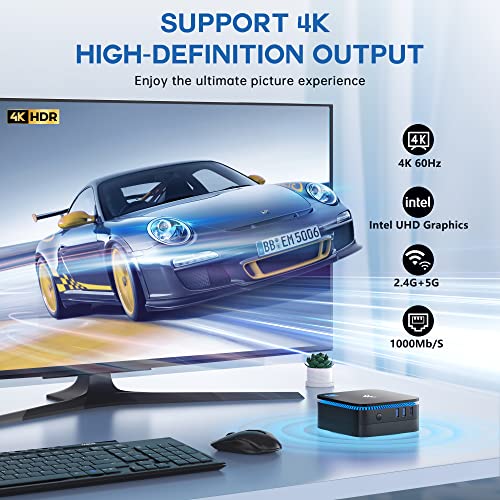 KAMRUI AK1 Pro Mini PC, Intel 11th Gen N5105(up to 2.9GHz) Mini Desktop Computers Windows 11 Pro, 8GB RAM/256GB M.2 SSD Micro Computer Tower Support 4K UHD, Dual Wi-Fi, BT 4.2 for Business Home Office