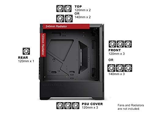 Bgears b-Voguish Gaming PC with Tempered Glass ATX Mid Tower, USB3.0, Support E-ATX, ATX, mATX, ITX. (Note: Fan NOT Included in This Model. Only b-Voguish-RGB (ASIN# B08W2MXBQJ) Come with ARGB Fans)