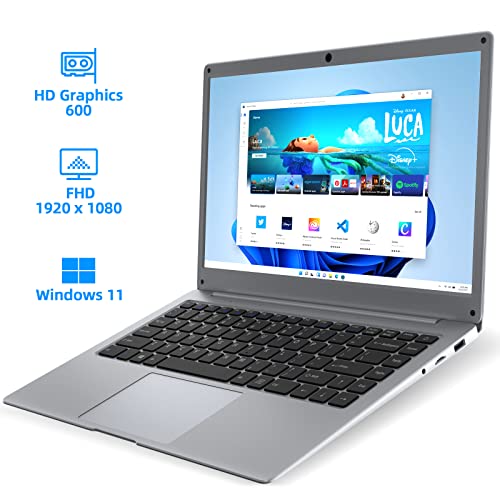 jumper Laptop 14 inch 12GB DDR4 RAM 256GB SSD,Intel Quad Core Celeron N4100, Windows 11 Thin and Light Laptops Computer, Full HD 1080P Display,HD Webcam,Dual Speakers,2.4/5Ghz WiFi,Long Battery Life