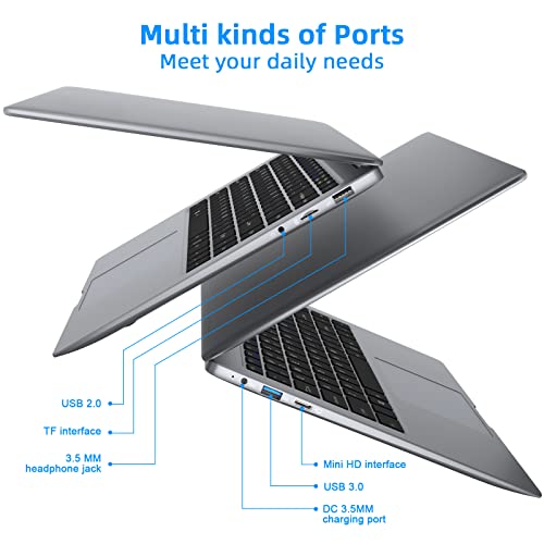 jumper Laptop 14 inch 12GB DDR4 RAM 256GB SSD,Intel Quad Core Celeron N4100, Windows 11 Thin and Light Laptops Computer, Full HD 1080P Display,HD Webcam,Dual Speakers,2.4/5Ghz WiFi,Long Battery Life