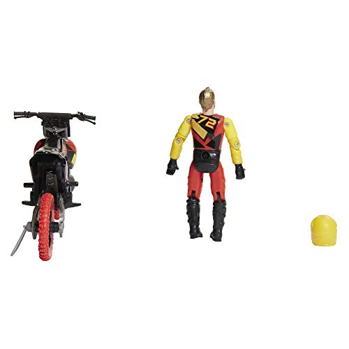 MXS Motocross Bike Toys Moto Extreme Sports, Bike & Rider with SFX Sounds by Jakks Pacific Action Figure Playsets - #72 Red & Yellow Rider, for Kids Ages 5+, Model:405042