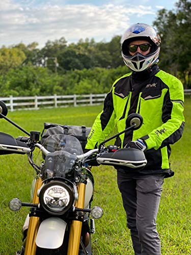 HWK Motorcycle Jacket for Men Adventure/Touring with Cordura Textile Fabric for Motorbike Riding and Impact Protection Armor