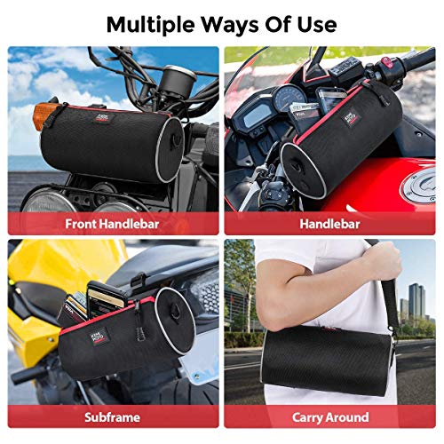 kemimoto Motorcycle Handlebar Bag Motorcycle Small Bag with Shoulder Strap Motorcycle Accessories Bag Motorcycle Barrel Bag Ruckus Bag Motorcycle Roll Bag For Mini Bike Touring Adventure UTV Scooter