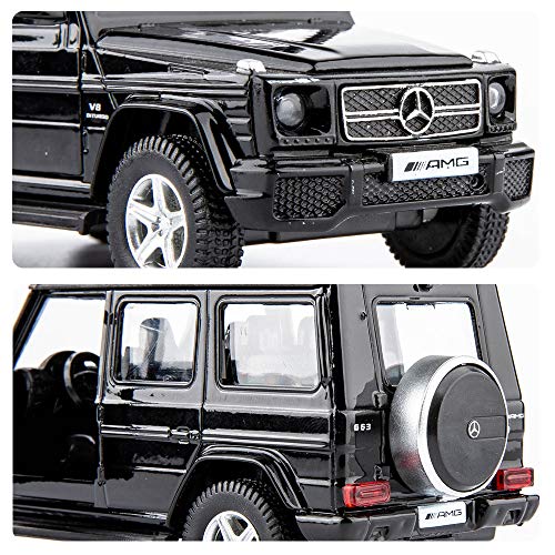 TGRCM-CZ 1/36 Scale G63 Casting Car Model, Zinc Alloy G Wagon Toy Car for Kids, Pull Back Vehicles Toy Car for Toddlers Kids Boys Girls Gift (Black)