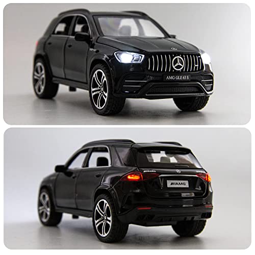 WAKAKAC 1/32 Scale Benz AMG GLE 63S SUV Toy Car, Alloy Diecast Collectible Pull Back Car Model with Light and Sound Toy Vehicles for Adults Boys Girls Gift Toy(Black)