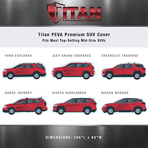 Titan Premium Multi-Layer PEVA Car Cover for Mid-Size SUV 188-206