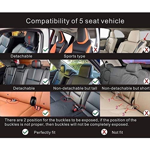 Saienno ZFL01 Luxury Leather Car Seat Covers Front & Rear Seat Protector Fit Sedan & SUV 5 Seats Full Set Universal Fit (Blue)