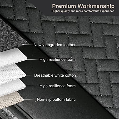 West Llama Black Car Seat Covers Full Set for Front and Rear Seats, Luxury PU Leather Car Seat Protectors Pads Universal Fit Most Car SUV Pick-up Truck, Waterproof and Wear-Resistant