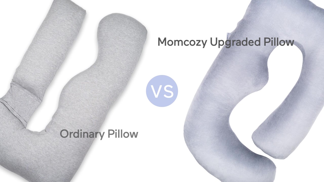 Momcozy Pregnancy Pillows, U Shaped Full Body Maternity Pillow with Removable Cover - Support for Back, Legs, Belly, Hips for Pregnant Women, 57 Inch Pregnancy Pillows for Sleeping, Grey