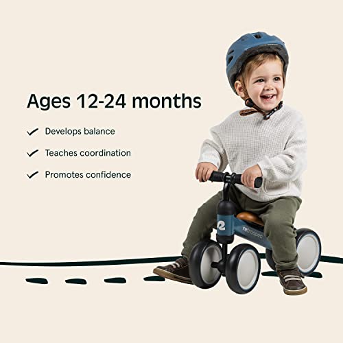 Retrospec Cricket Baby Walker Balance Bike with 4 Wheels for Ages 12-24 months - Toddler Bicycle Toy for 1 Year Old’s - Ride On Toys for Boys and Girls