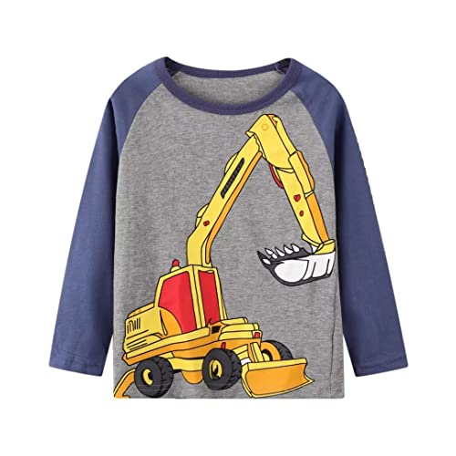 ALI SEA Boys Long Sleeve Shirts Kids Cotton Fall Top Crewneck Clothes 2-7 Years