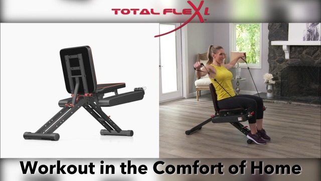 TOTAL FLEX L with Performance Pack Folding Weight Bench & Exercise Bench Press Rack - Fitness Benches, Gym Bench for Home, Workout Bench - Multi Gym Strength Training Equipment, Portable Gym Equipment