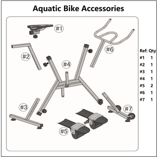 Aquatic Fitness Equipment of 316L Stainless Steel Aquatic Bike In Swimming Pool Water Bike Fitness Equipment Underwater Bike for Exercise