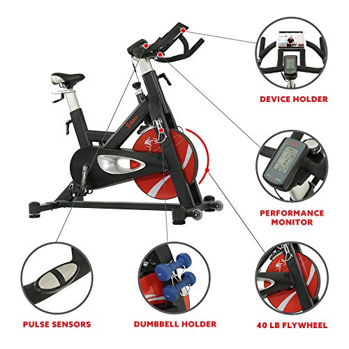 Sunny Health & Fitness Evolution Pro Magnetic Belt Drive Indoor Exercise Cycling Bike