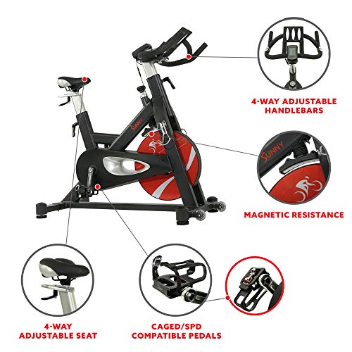 Sunny Health & Fitness Evolution Pro Magnetic Belt Drive Indoor Exercise Cycling Bike