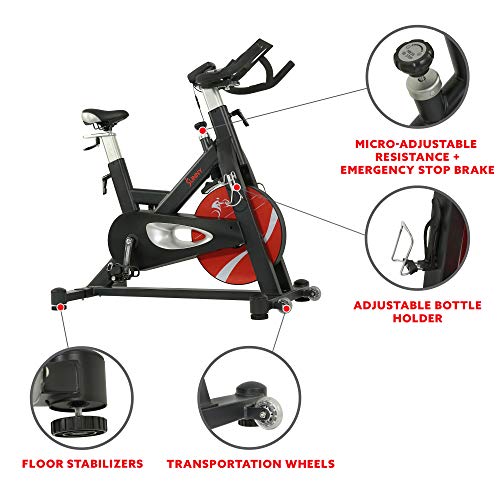 Sunny Health & Fitness Evolution Pro Magnetic Belt Drive Indoor Exercise Cycling Bike