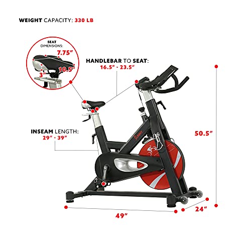 Sunny Health & Fitness Evolution Pro Magnetic Belt Drive Indoor Exercise Cycling Bike