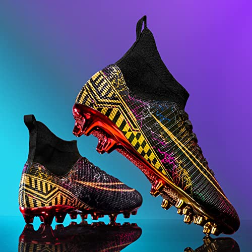 HAIMIAH Men s Women s Soccer Shoes Boys Gold-Soled Spikes Football Shoes Student Grass Training Shoes Outdoor Football Boots Unisex