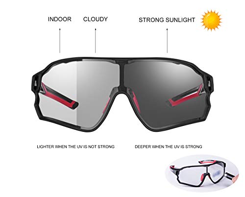 ROCKBROS Photochromic Sunglasses for Men Cycling Sunglasses Sports Bike Glasses