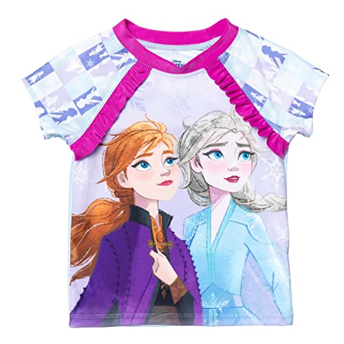 Disney Frozen Elsa Anna Swimsuit Set: Rash Guard Bikini Skirt One-Piece