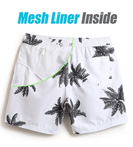 maamgic Mens Quick Dry Printed Short Swim Trunks with Mesh Lining Swimwear Bathing Suits