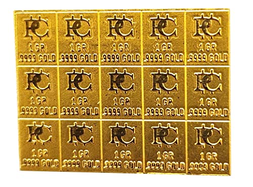 1 Gram Pure Gold Bullion Bar Divides to One Grain Bars .9999 Fine Gold Snaps Apart to Individual 1 Grain Ingots (15)