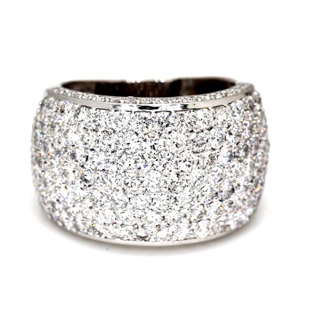 FRIENDLY DIAMONDS 3 1/3 Carat - 4 1/6 Carat | 925 Sterling Silver | IGI Certified Brilliant-Cut Lab Grown Pave Diamond Ring