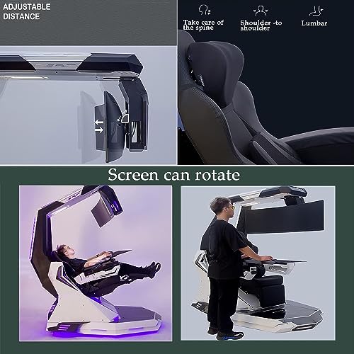 Luxury Zero Gravity Gaming Chair, Ergonomic Regulatory E-Sports Chair, Computer Cockpit Chair, Boss Office Chair, with Massage + Pedals