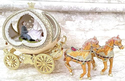 ONE OFA KIND Valentine s Day LOVE HEART CARVED Royal FABERGE EGG 35th Marriage Anniversary wife gift Carriage GOLD NATURAL OSTRICH Fabergé Egg HANDMADE Faberge Ornament Music Egg Her ANTIQUE1989