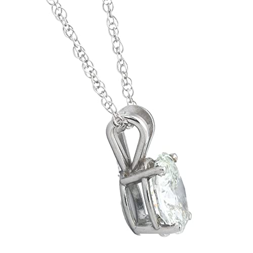 I/SI2 2.10Ct Certified Oval Diamond Pendant 14k White Gold Lab Grown Necklace