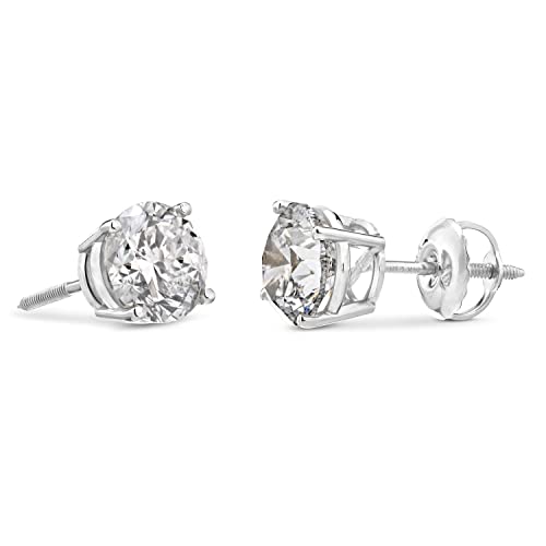 Amazon Collection Certified 14k Gold Diamond with Screw Back and Post Stud Earrings