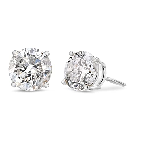 Amazon Collection Certified 14k Gold Diamond with Screw Back and Post Stud Earrings