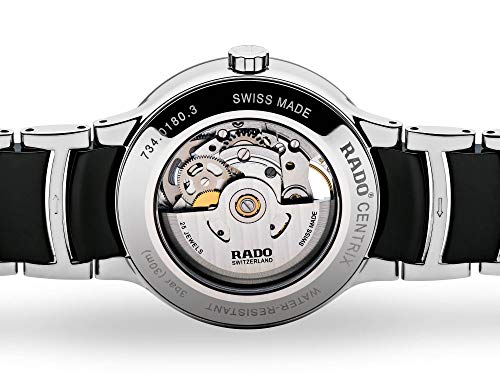 Rado Men s Centrix Open Heart Swiss Automatic Watch, Black/Stainless (R30178152)