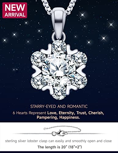 ONLYLIKE Pendant Necklaces for Women, 1 Carat Moissanite Diamond D Color (VVS1) Pendant Necklaces, Anniversary Eternity Jewelry Present for Wife, Birthday Gifts for Women Wife Girls