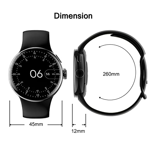 ZILSPY Smart Watch with Text and Call 1.3   AMOLED Full Touch Voice Control Fitness Watch with 100+ Sports/SpO2 /Sleep /Heart Rate Monitor Android Smart Watches for Women Men (Black)