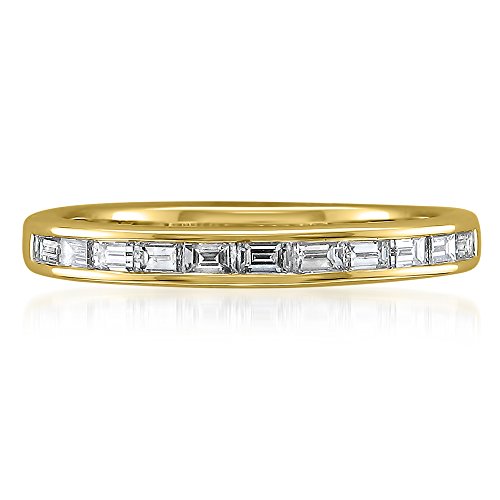 1/2 Carat Diamond, Channel-Set 14K Solid Gold Baguette Diamond Bridal Wedding Band (I-J, VS2-SI1) by La4ve Diamonds | Real Diamond Jewelry For Women |Gift Box Included (White,Yellow,Rose Gold)