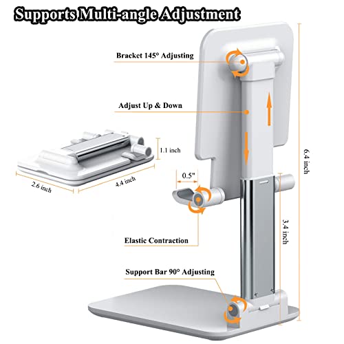 Meetuo 2 Pcs Cell Phone Stand, Adjustable Angle Height Phone Stand for Desk, Fully Foldable/Portable Phone Holder, Compatible for iPhone 14/13/12/Smartphones