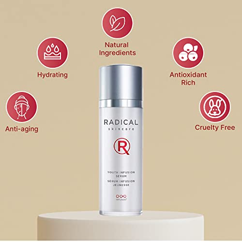 Radical Skincare Youth Infusion Serum - Evens Skin Tone, Reduces Fines Lines & Wrinkles - Hydrates & Smooths Skin - For All Skin Types Including Sensitive Skin - Paraben Free (1 fl oz, 2 Pack)