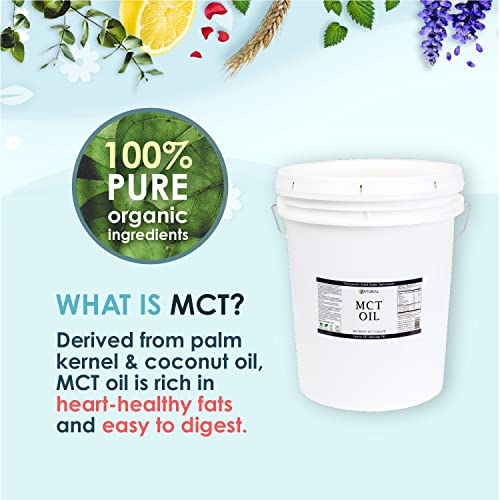 Pure MCT Oil, Carrier Oil, Massage Oil, Hydrating Oil, Hair Oil, Food and Therapeutic Grade, 640 Oz