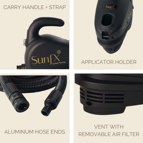 SunFX Pro Mini V2 Professional Airbrush HVLP Sunless Tanning System | Salon Use | Soultion Pack | Accessories