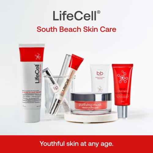 LifeCell Genuine South Beach Skincare All-in-One Anti-Aging Treatment - 2.54 oz, Pack of 2 - Reduce the Look of Wrinkles - Includes DMAE, Retinol, Hyaluronic Acid & Vitamin C